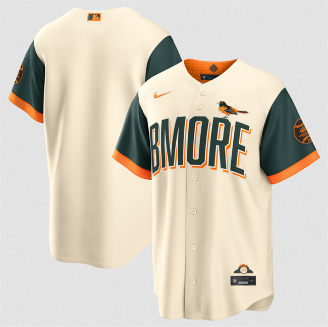 Men's Baltimore Orioles Blank Natural 2026 City Connect Stadium Stitched Baseball Jersey Men's Baltimore Orioles Blank Natural 2026 City Connect Stadium Stitched Baseball Jersey