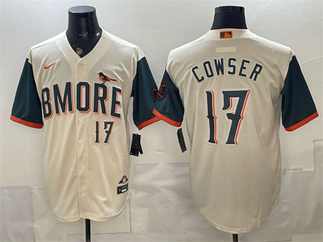 Men's Baltimore Orioles #17 Colton Cowser Natural 2026 City Connect Stadium Stitched Baseball Jersey Men's Baltimore Orioles #17 Colton Cowser Natural 2026 City Connect Stadium Stitched Baseball Jersey