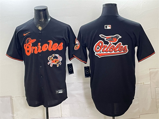 Men's Baltimore Orioles Team Big Logo Black With Patch Vapor Premier Limited Stitched Baseball Jerseys