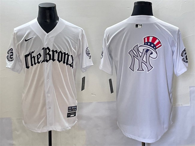 Men's New York Yankees Team Big Logo White 'Gothic Legacy Edition' Vapor Premier Limited Stitched Baseball Jersey 004 Men's New York Yankees Team Big Logo White 'Gothic Legacy Edition' Vapor Premier Limited Stitched Baseball Jersey 004