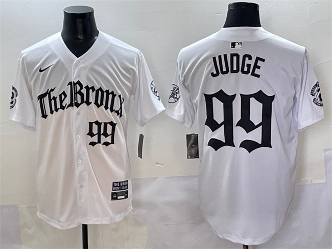 Men's New York Yankees #99 Aaron Judge White 'Gothic Legacy Edition' Vapor Premier Limited Stitched Baseball Jersey Men's New York Yankees #99 Aaron Judge White 'Gothic Legacy Edition' Vapor Premier Limited Stitched Baseball Jersey