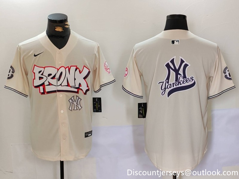 Men's New York Yankees Blank Cream The Bronx Graffiti V2 Vapor Limited Stitched Baseball Jersey 7 Men's New York Yankees Blank Cream The Bronx Graffiti V2 Vapor Limited Stitched Baseball Jersey 7