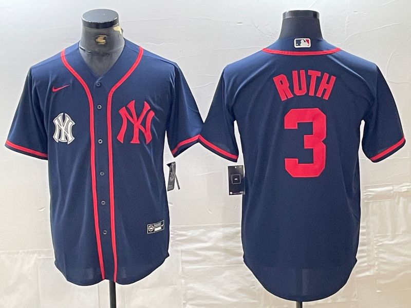 Men's New York Yankees #3 Babe Ruth Navy Cool Base Stitched Baseball Jersey Men's New York Yankees #3 Babe Ruth Navy Cool Base Stitched Baseball Jersey