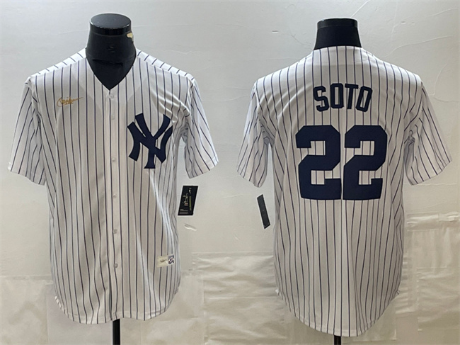 Men's New York Yankees #22 Juan Soto White Cool Base Stitched Baseball Jerseys