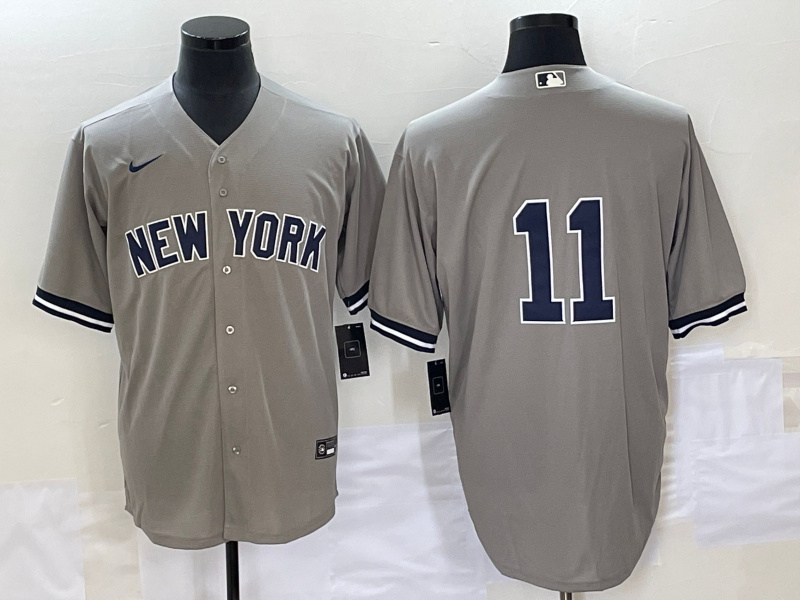Men's New York Yankees #11 Anthony Volpe Gray Cool Base Stitched Baseball Jersey Men's New York Yankees #11 Anthony Volpe Gray Cool Base Stitched Baseball Jersey