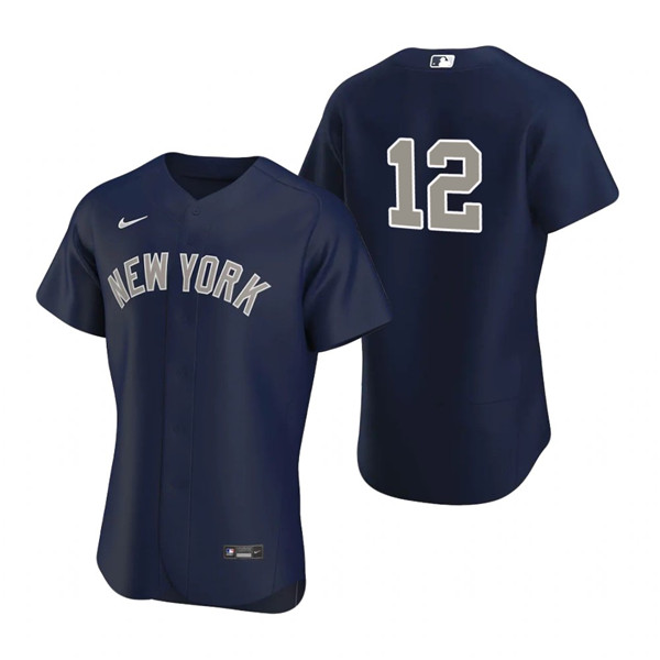 Men's New York Yankees #12 Isiah Kiner-Falefa Navy Flex Base Stitched Jersey Men's New York Yankees #12 Isiah Kiner-Falefa Navy Flex Base Stitched Jersey