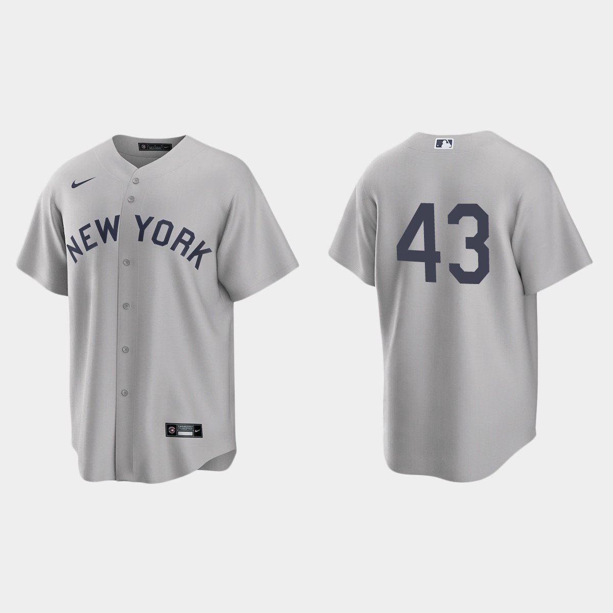 New York Yankees #43 Jonathan Loaisiga Men's Nike Gray 2021 Field of Dreams Game MLB Jersey New York Yankees #43 Jonathan Loaisiga Men's Nike Gray 2021 Field of Dreams Game MLB Jersey