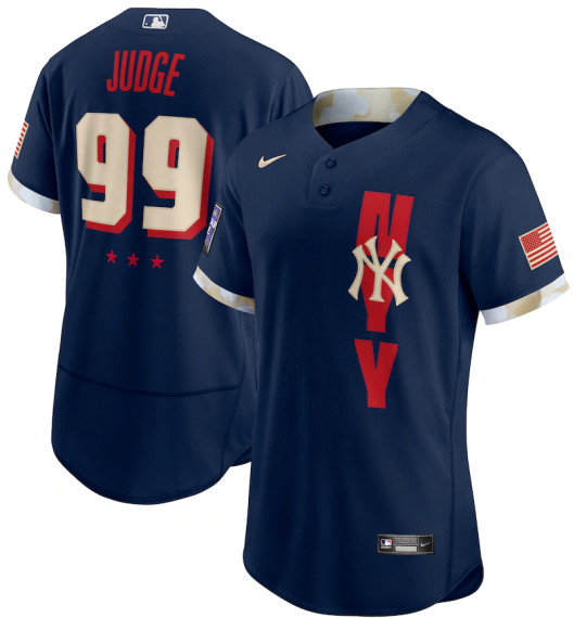 Men's New York Yankees Aaron Judge Nike Navy 2021 MLB All-Star Game Authentic Player Jersey
