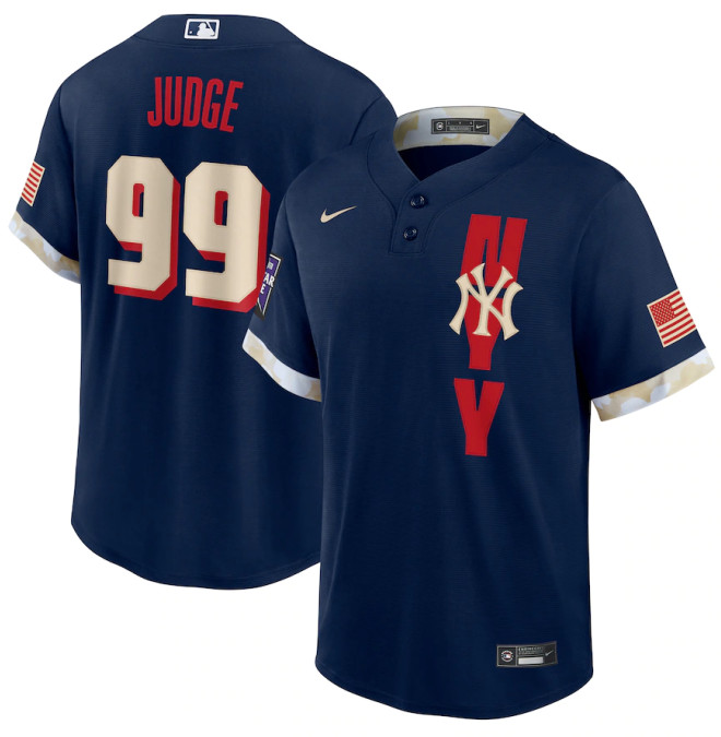 Men's New York Yankees Aaron Judge Nike Navy 2021 MLB All-Star Game Replica Player Jersey