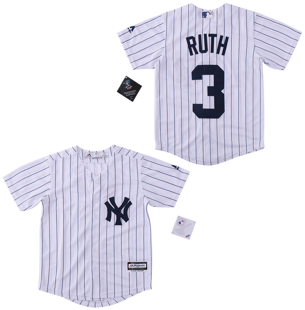 Yankees 3 Babe Ruth White Cool Base Jersey Yankees 3 Babe Ruth White Cool Base Jersey