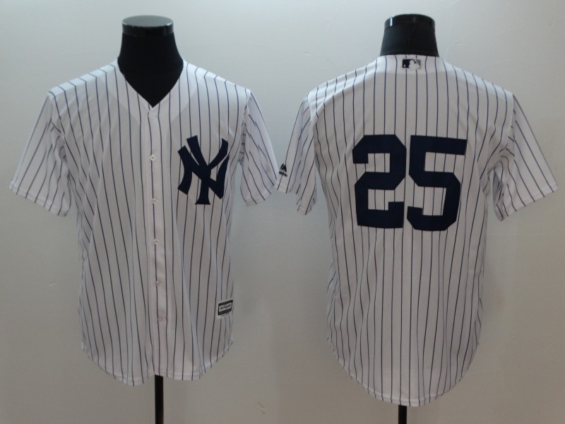 Yankees #25 Gleyber Torres White Cool Base Jersey