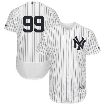 Men's New York Yankees Aaron Judge Majestic Home White Authentic Collection Flex Base Player Jersey