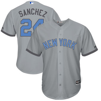 Men's New York Yankees Gary Sanchez Majestic Gray Father's Day Cool Base Replica Jersey