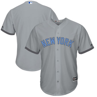 Men's New York Yankees Majestic Gray Father's Day Cool Base Replica Team Jersey