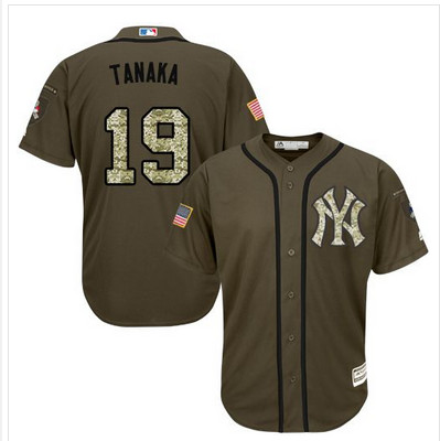 Yankees #19 Masahiro Tanaka Green Salute to Service Stitched MLB Jersey