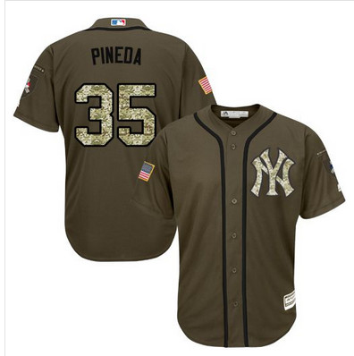 Yankees #35 Michael Pineda Green Salute to Service Stitched MLB Jersey