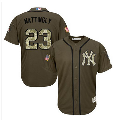 Yankees #23 Don Mattingly Green Salute to Service Stitched MLB Jersey
