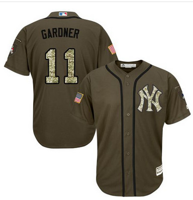 Yankees #11 Brett Gardner Green Salute to Service Stitched MLB Jersey