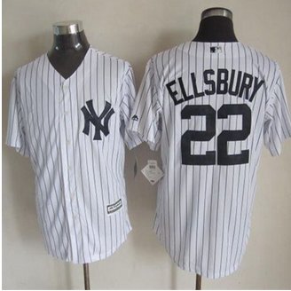 New York Yankees #22 Jacoby Ellsbury New White Strip Cool Base Stitched Baseball Jersey