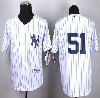 New York Yankees #51 Bernie Williams White Cool Base Stitched Baseball Jersey