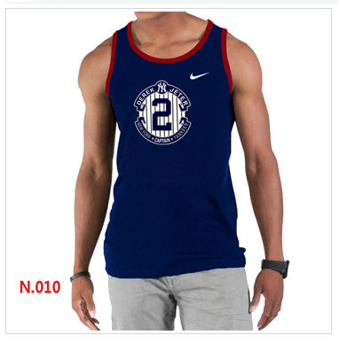 New Derek Jeter New York Yankees Official Final Season Commemorative Logo men Tank Top D.Blue