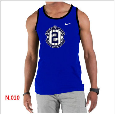 New Derek Jeter New York Yankees Official Final Season Commemorative Logo men Tank Top Blue