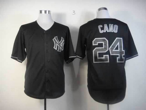 MLB New York Yankees 24 Robinson Cano Black Fashion Jerseys