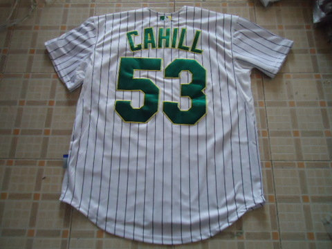 MLB jerseys Oakland OAK ATHLETICS 53 CAHILL jerseys white strip1