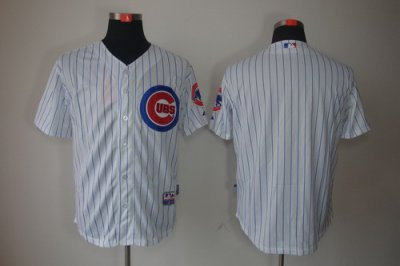 Chicago Cubs Blank White Jerseys(blue stripe)