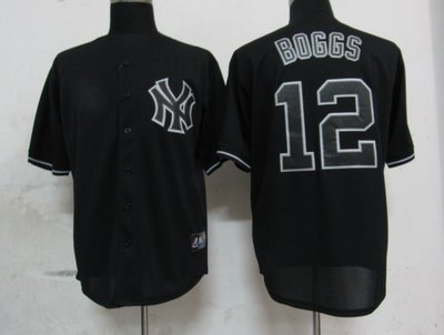 MLB New York Yankees 12 Boggs Black Fashion Jerseys MLB New York Yankees 12 Boggs Black Fashion Jerseys