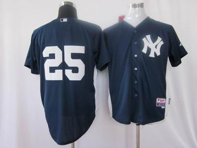 New York Yankees 25 teixeira black Home Cool Base