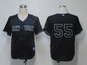 MLB Jerseys New York Yankees 55 Black Cool Base