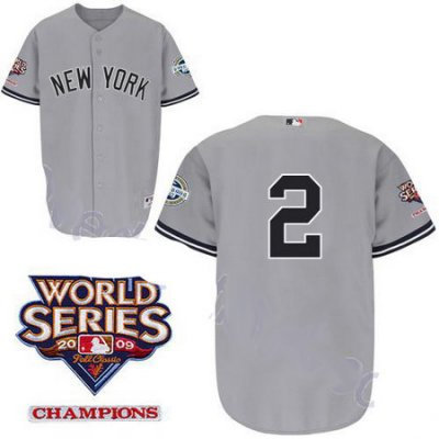 New York Yankees 2 Derek Jeter Grey jerseys