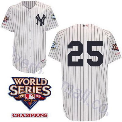New York Yankees 25 Mark Teixeira White jerseys
