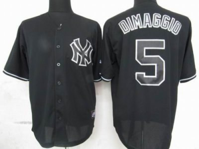 New York Yankees #5 Joe DiMaggio Pitch Black Fashion Jersey