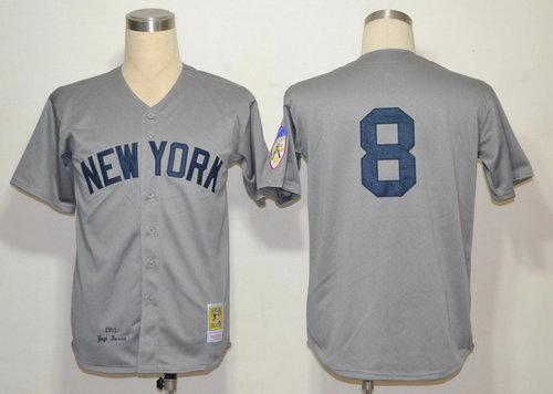 MLB Jerseys New York Yankees 8 Berra Grey 1951 cool base jerseys