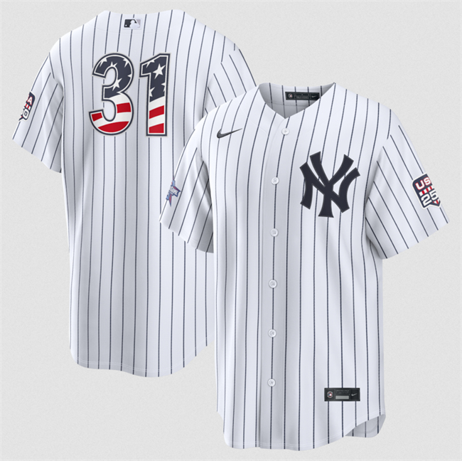 Men's New York Yankees #31 Cam Schlittler White 2026 All-Star Edition Stars & Stripes Stadium Pick-A-Player Stitched Baseball Jersey