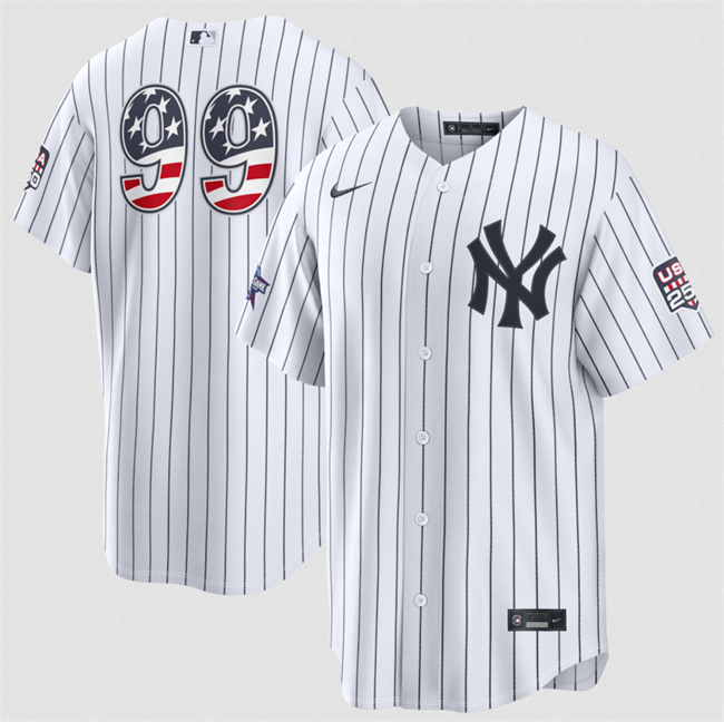 Men's New York Yankees #99 Aaron Judge White 2026 All-Star Edition Stars & Stripes Stadium Pick-A-Player Stitched Baseball Jersey