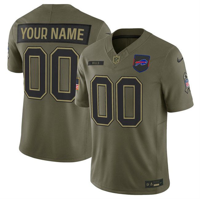 Youth Buffalo Bills Active Player Custom Olive 2025 F.U.S.E. Salute to Service Limited Stitched Football Jersey Youth Buffalo Bills Active Player Custom Olive 2025 F.U.S.E. Salute to Service Limited Stitched Football Jersey