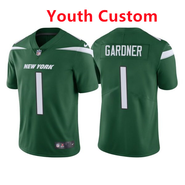 Custom Youth Nike Jets Green 2022 NFL Vapor Untouchable Limited Jersey