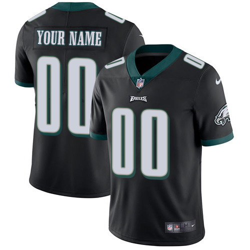 Youth Custom Nike NFL Philadelphia Eagles Vapor Untouchable Black Jersey