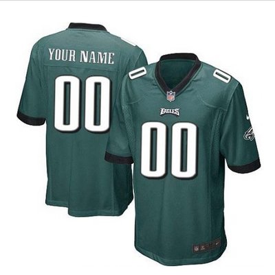 Youth Nike Philadelphia Eagles Customized Elite Midnight Green Team Color NFL Jersey