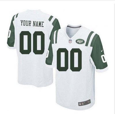 Youth Nike New York Jets Customized Elite White NFL Jersey
