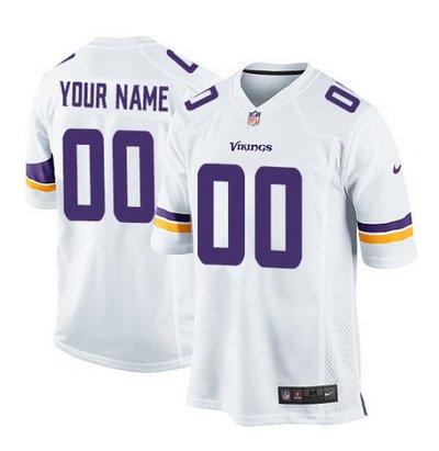 Youth Nike Minnesota Vikings Customized Elite White NFL Jersey