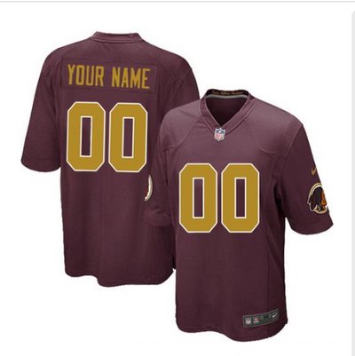 Youth Nike Washington Redskins Customized Elite RedGold Number Alternate 80TH Anniversary NFL Jersey