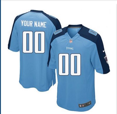 Youth Nike Tennessee Titans Customized Elite Light Blue Team Color NFL Jersey