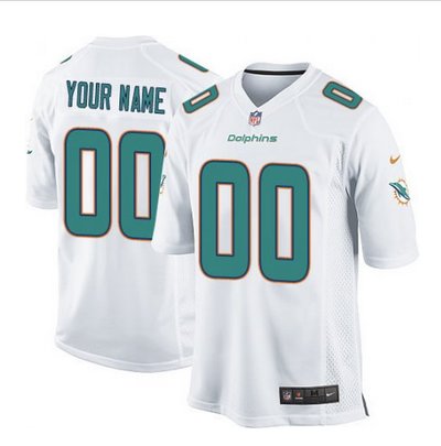 Youth Nike Miami Dolphins Customized Elite White NFL Jersey