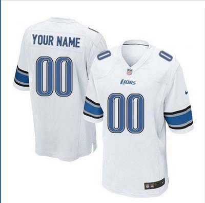 Youth Nike Detroit Lions Customized Elite White NFL Jersey