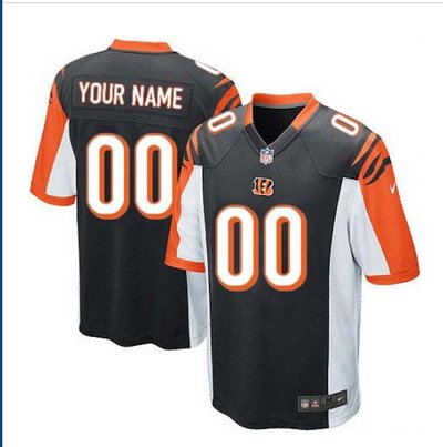 Youth Nike Cincinnati Bengals Customized Elite Black Team Color NFL Jersey