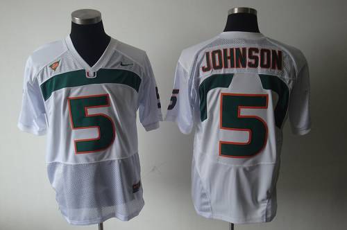 Hurricanes #5 Andre Johnson White Stitched NCAA Jerseys Hurricanes #5 Andre Johnson White Stitched NCAA Jerseys